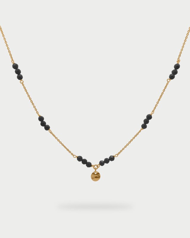 Girocollo catena con pepite Milky e Medaglia - gr-031 m4 n au